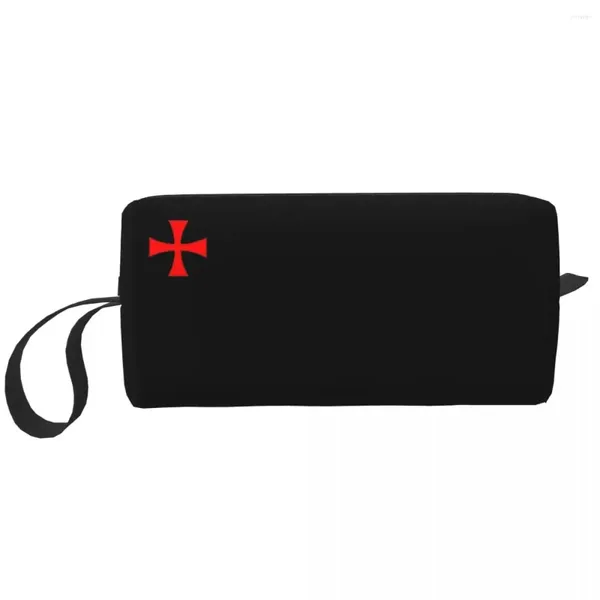 Косметические сумки Knights Templar Cross Bag Women Fashion Fashion Big Matter Case Case Beauty Dest Herve Tudery Dopp Kit Box