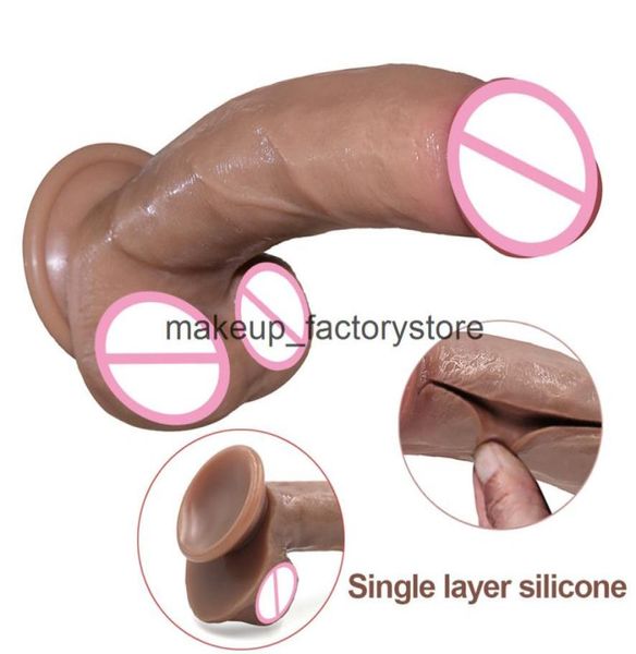Massage Flüssiges Silikon Realistische Dildo Haut fühlen weicher riesiger Penis Saug Big Dick Sexy Spielzeug für Frauen sexy Werkzeuge Erwachsener Erotik 4534041