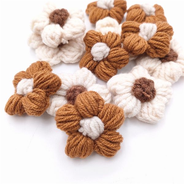 20 pezzi Applique fiore all'uncinetto da 4 cm per faro per capelli fai -da -te copricapo artigianato Craft patch Accessori per abbigliamento ornamento