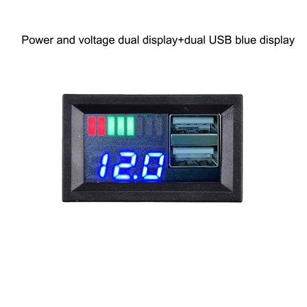 Acido di lead digitale LifePO4 Indicatore di capacità della batteria del litio Indicatore del caricabatterie USB Voltmetro Pannello Tensione Tester Accessori per auto