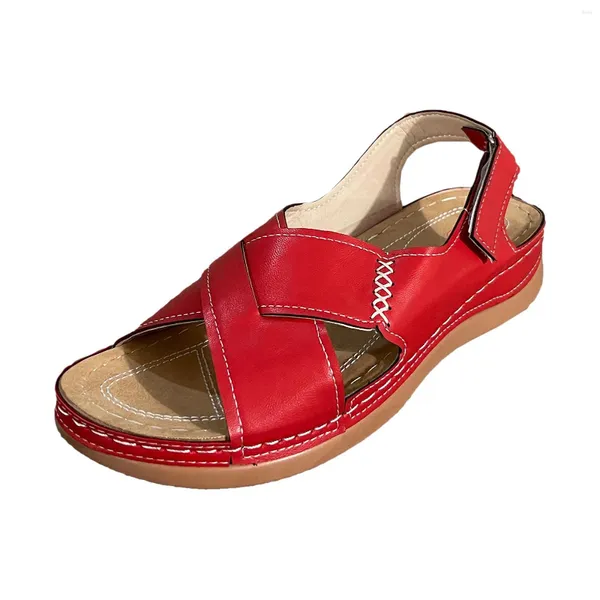 Sandals Women Cross Strap Abert Toe Open Filt para Data do escritório dança todos os dias