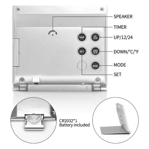 Digital Travel Dreed Clock per camera da letto per la casa Viaggio di svelte pieghevoli