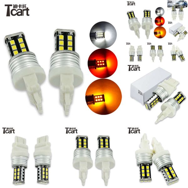 Tcart otomatik aydınlatma ampul yüksek daha parlak LED fren lambaları dönüş sinyali ışığı 3157 2835 15smd araba aksesuarı