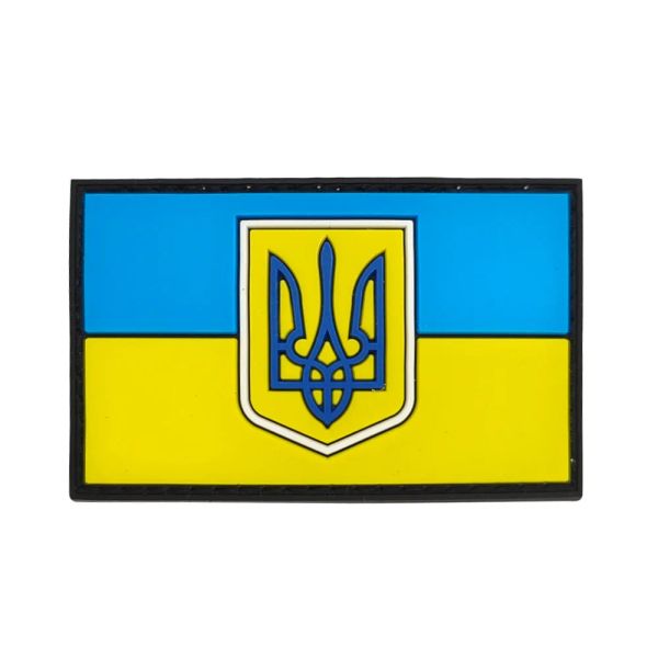 Patch ricamato in Ucraina Ucraino Emblema nazionale Shield Shape Badge Military Tactical Ukr Flag per zaino