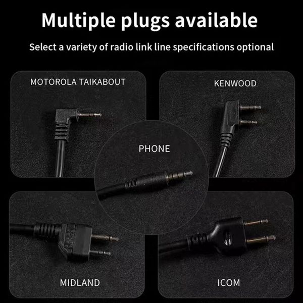 Adaptador de fone de ouvido Militar de plug -the Tactical U94 Ptt Cable Pluging para a AirSoft Exército Treinando Motorola Kenwood Radio