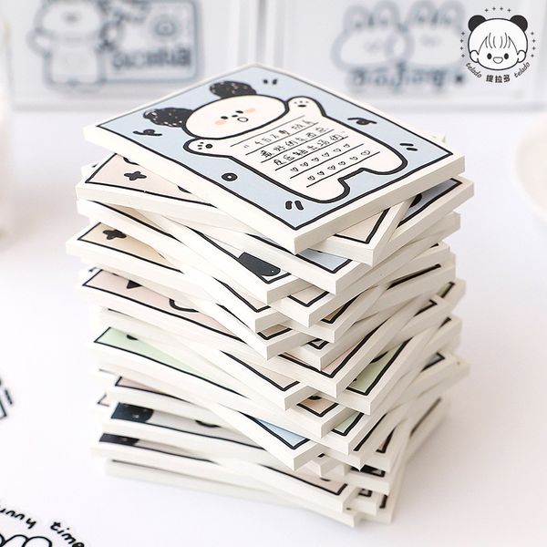 30 Blätter niedlicher Bären Kaninchen Sticky Notes Kinder Notizion Tagebuch Diy Dekorative Memo -Pad Office Meldung Aufkleber Schreibwaren Notizpapier