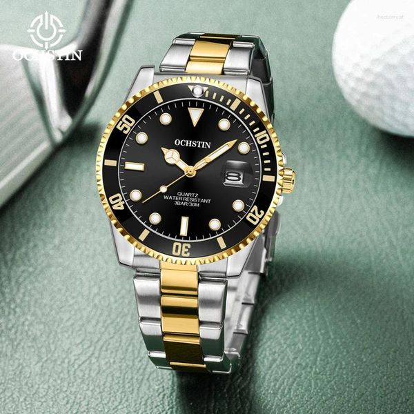 Avanadores de pulso Ochstin Business Light Luxury High-end Watch Multifunction Quartz Movement Mariner Series 2024 Men's