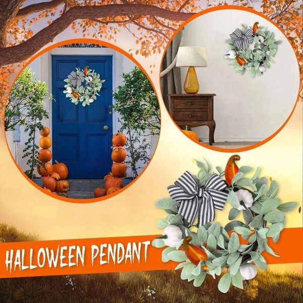 Fiori decorativi Halloween Ghirlanda Decorazione Decorazione Disposizione di girasole Pumpkin Ornament non natalizie Ghirlande invernali di Natale