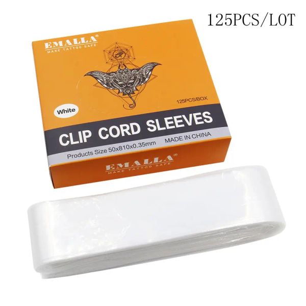 Lieferungen 125pcs/Pack White Tattoo Clip Cord Sleeves Beutel Lieferabdeckungen Taschen für Tattoo Hine Professional Tattoo Accessoire liefern