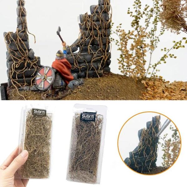 Estatuetas decorativas 1 acessórios de caixa Tabela de areia Fairy Garden Micro Paisagem Simulação Árvore Videiras Raízes Miniature Withred Rattans Scene