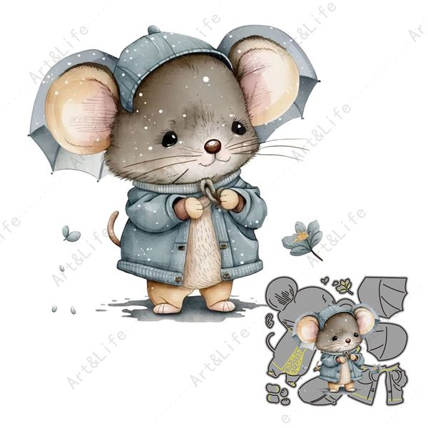 2023 Симпатичные животные Mouse New Metal Rutch Dies Crafts Трафареты для скрапбукинга
