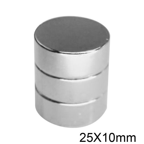 1/2/3/5/10pcs 25x10 mm magneti terreni rari con cilindro forte 25mmx10mm magneti neodimici rotondi 25x10mm N35 a disco 25*10 mm