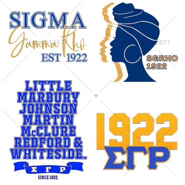 Impressão de tela alternativa Sigma Gamma Rho Black Sorority Sgrhos Fundadores Parafernália 1922 DTF Transferências