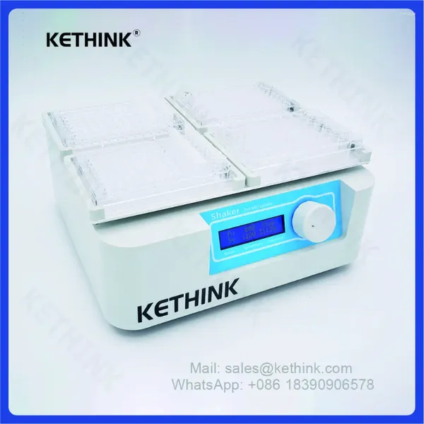 KT-MS100 Lab Microplate Shaker Machine ЖК-дисплей 4pcs Алюминиевый нагреватель