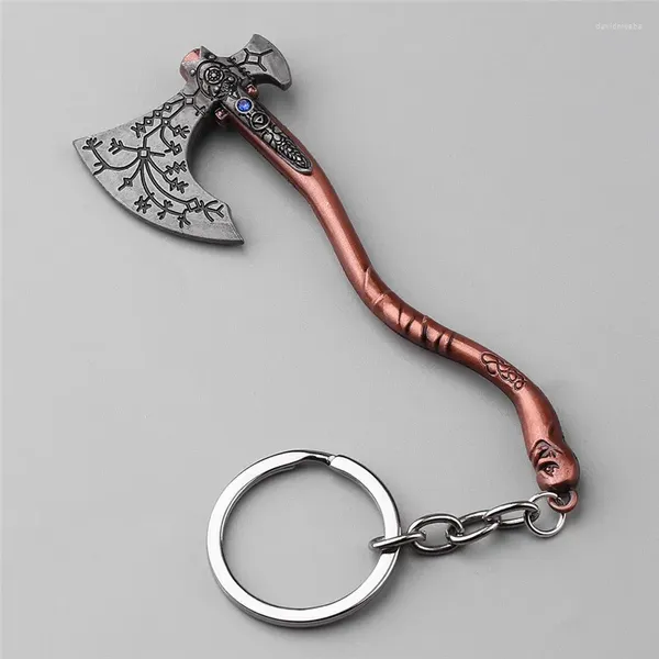 Schlüsselanhänger Punk Mode Schmuck Gott des Krieges 4 Kratos Axe Exquisity Crystal Geschnitztes Muster Anhänger Schlüsselhalter Souvenir