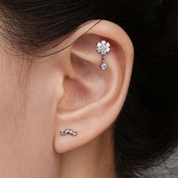 GRANDE ARG ASTM F136 TITANIUM 16G BIZA BIZA BEARDA MEDUSA MONROE LABRET LIP PIRING CARTILAGE CONCH TRAGUS HELIX Brinco