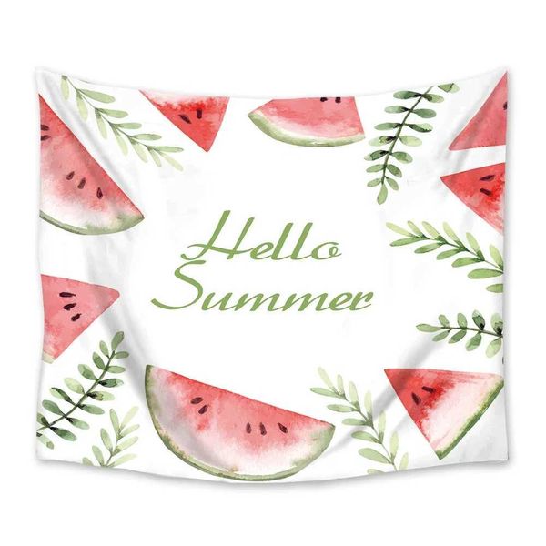 Wassermelone Sommer Wandteppiche Tapisserie große rote Wand hängen Polyester Tischdecken Wandteppich Schlafzimmer Zimmer Wohnzimmer Schlafsaal Hintergrund Tuch R0411