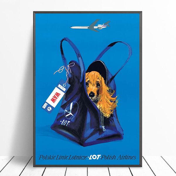 Polen Advertising Poster Lot Best Services Politische Fluggesellschaften Werbung für moderne Kunst -Leinwand Malerei Home Cuadros Dekoration