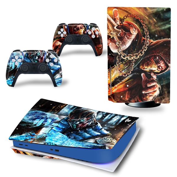 GameGenixx PS5 Standard Disc Skin Skin Skin TEXTURA DE MÁRIL TAPE COMPLETA DE VINIL DO VINIL para console PS5 e 2 controladores