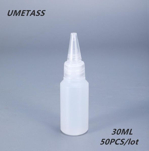 Банки для хранения банки Umetass 30ml Small Squeeze PE пластика для клеевого масла круглой капельнической бутылки.