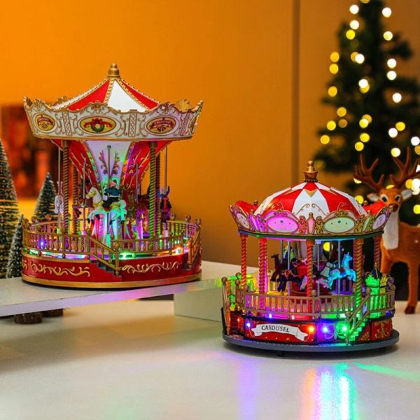 Müzik Kutusu ile Işık Carousel Müzik Kutusu Çocuk Doğum Günü Noel Hediyesi Bebek Odası Ana Desk Masası Doğum Günü Dekorasyonları M6ce