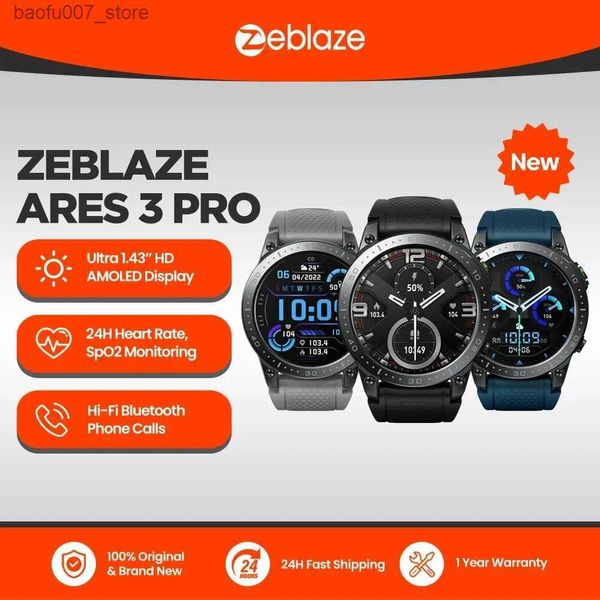 Нарученные часы Новый Zeblaze Ares 3 Pro Ultra HD AMOLED DISPLAIT VOICE CALL INTELLMERCE+24-часовой интеллект монитора здоровья в спортивном режиме