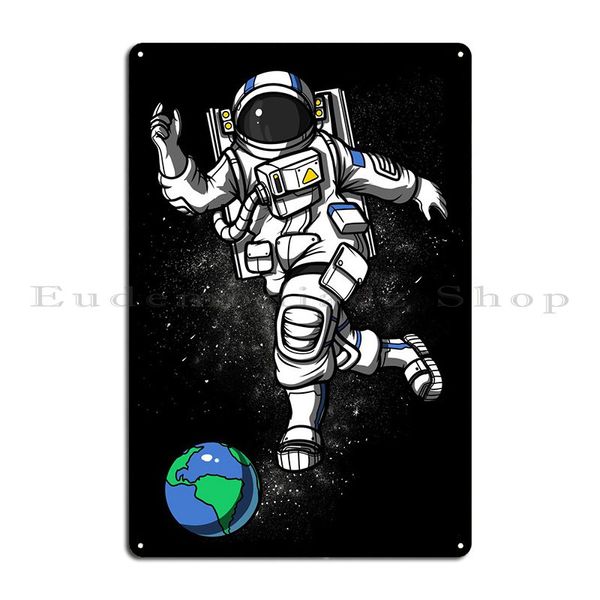 Astronaut Bowling Space Metall Plaque Poster Druck erstellen personalisierte Wanddekoration Wandschild Poster