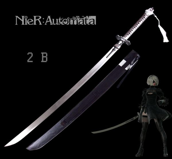 Metal Handicraft Artikel Crafts Game Nierautomata 2B Schwert 9S039s Real Edelstahlblatt Zink -Legierung Cosplay Requisite N3613630