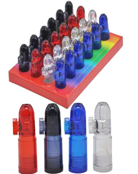 Bütün Snorter Bullet Roket Plastik Sigara İçme Boruları Snuff Dispenser Haddeleme Makine Borusu 4 Renk Tütün El Türü Bitki DAB ARAÇI3443717