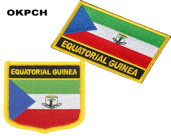 Äquatorialer Guinea -Flaggen -Stickeisen auf Patch 2pcs pro Set PT004726629681