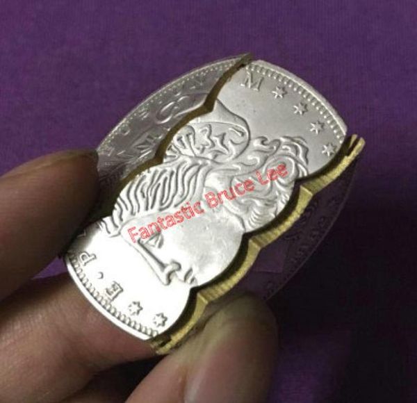Dobrar moeda morgan dollar cobre magia truques coinmoney016666711