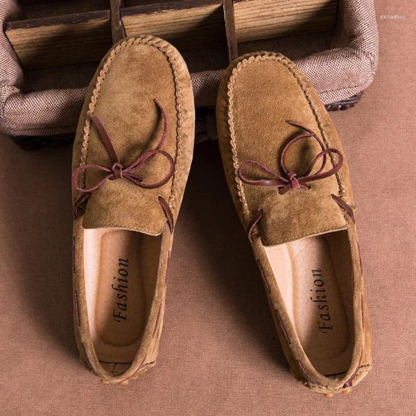 Freizeitschuhe Männer Slebringe Wildleder Leder Mocassins Hochwertige Designer -Moccasins mit großer Größe 47 Turnschuhe