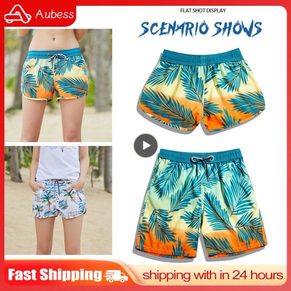 Caso de casal combinando shorts de natação masculino Menas de banho Mulheres Bermudas Surf Surks Boardshort Summer Summer Quick Dry Beach Shorts