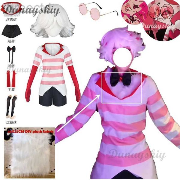 Costumes de anime Angel Dust Cosplay Fantasy Anime Cartoon Hotel Disguise Costume Luvas Tirada Bircada Role -Roleada de Halloween Roleplay Pano 240411