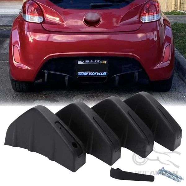 4pcs traseiro para pára-choques lips splitter spoiler spoiler barbas de carro carro automático para pára-choques anti-dever-de-lit