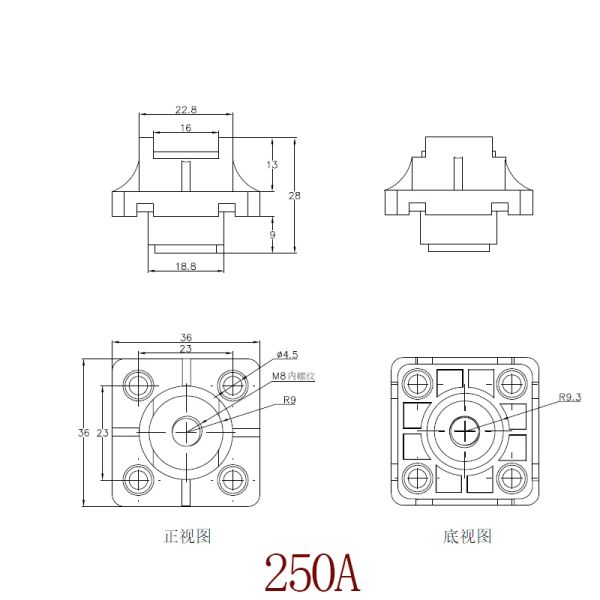 150A 250A 350A All-rametto della batteria al litio post-corrente del terminale in rame ad alta corrente Connettore di energia Terminali di stoccaggio di energia