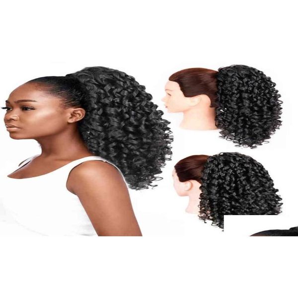 Peças de cabelo azQueen sintético resistente ao calor cacheado com rabo de cavalo extensões falsas de falhas dstring band 2101083108063 gota otvot