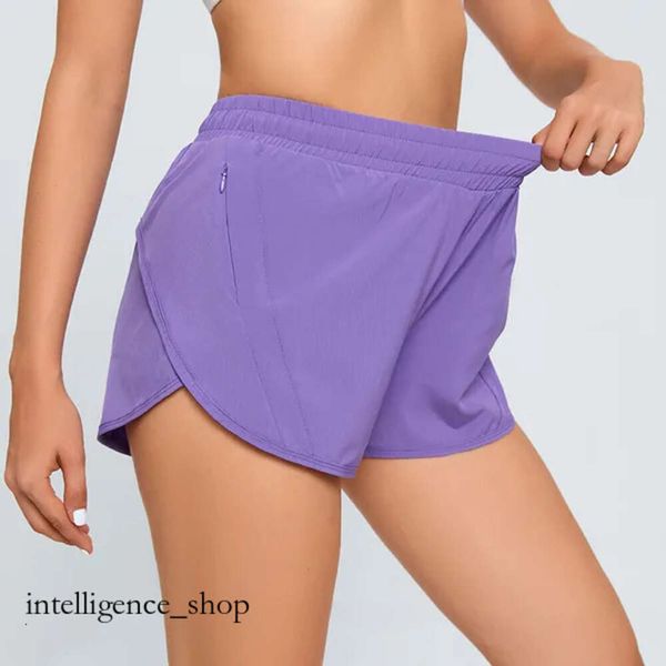 Lu Lemon Short Yoga Women Women, выровненные шорты LL с Zipper Gym.