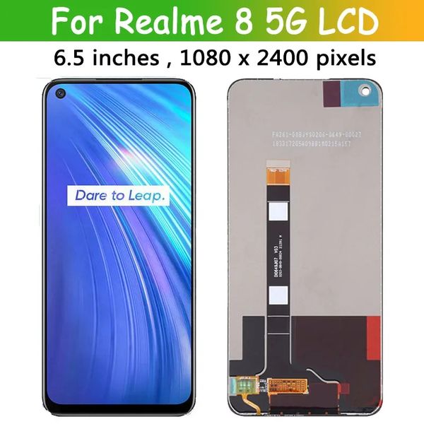 6.5 '' Original для Oppo Realme 8 5G ЖК -дисплей 10 Сборка сенсорного экрана для дигитизатора для Realme8 5G RMX3241