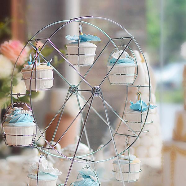 Bolo Stand Rack Rack Metal Ferris Wheel Cupcake Titular Festa de Aniversário de Casamento