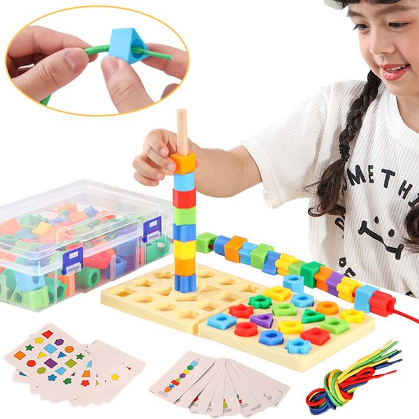 Giochi da tavolo abbinati a colori per bambini Montessori Impilatura dei giocattoli Filming Toys Fine Motor Abilità Sensory Toys per Toddlers Gift