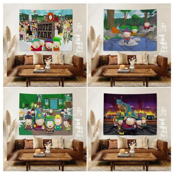 Wandteppichpark im South Tapestry Cartoon Art Science Fiction Room Home Decor Wall Hanging Sheets