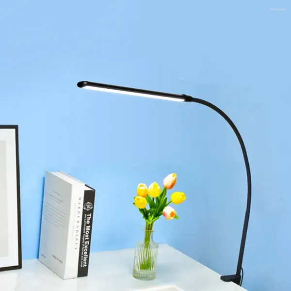 Masa lambaları 3 mod renk LED masa lambası 10 parlaklık göze bakan tırnak sanatı usb adaptörü okuma üzerinde ayarlanabilir klip
