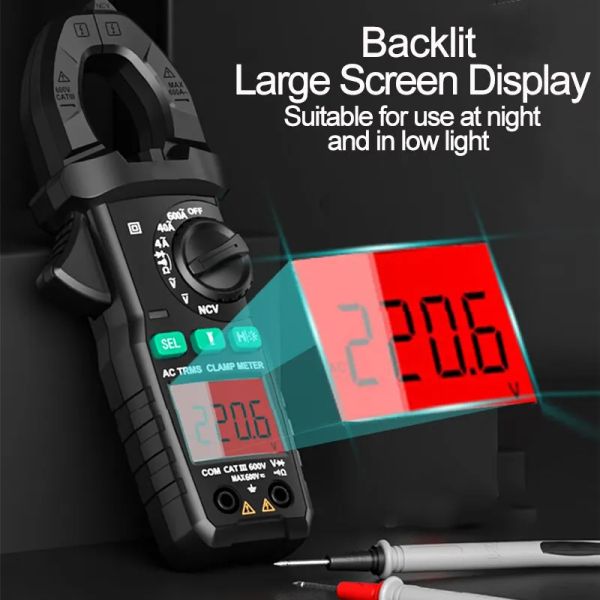 Misurazione del morsetto digitale Pinza per amperometro digitale Pinza da 4000 conteggi di tensione Multimetro Capacità NCV OHM Tester