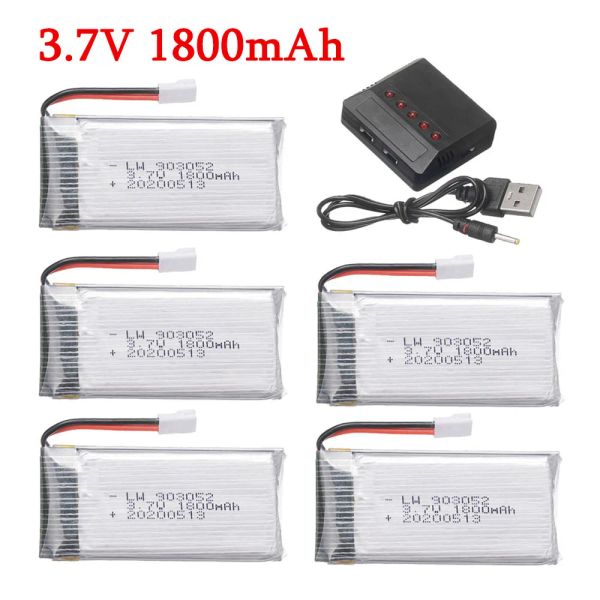 Drohnen 3,7 V 1800mAh Lipo -Batterie für RC Drone KY601S SYMA X5 X5S X5C X5SC X5SW M18 H5P H11D H11C RC Quadcopter Helicopter Teile