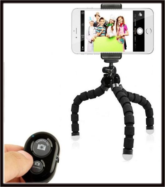 2019 Flexible Octopus Tripod Porta del supporto per telefono staffa con controllo per la fotocamera del telefono cellulare Selfie con shutter remoto Bluetooth1552996