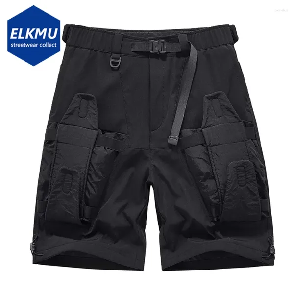 Shorts masculinos Moda tática 2024 Multi bolsos de verão preto casual cargo solto Techwear Cyber