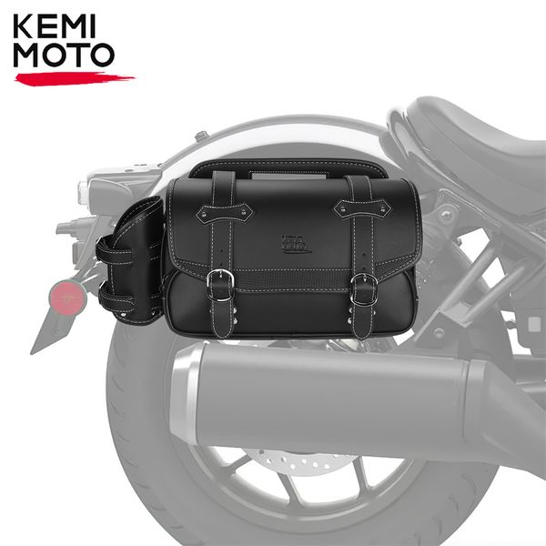 Kemimoto Borse laterali per motociclisti 9L 9L Borsa di stoccaggio della bici da sella per Honda Rebel 250 500 1100 per Kawasaki W400 W650 W800