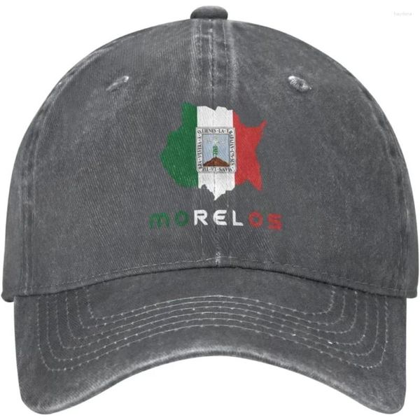 Ball Caps Morelos Mexico State Flag Unisex Регулируемая шляпа шляпы для шляпы для кепки папа бейсбол хлопковая ковбойская шляпа черная