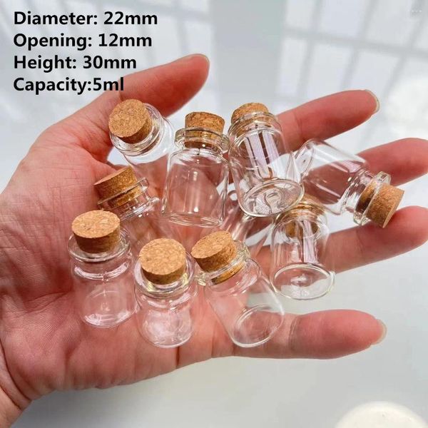 Garrafas de armazenamento 54 PCs/lote 12 22 30mm 5ml pequenas garrafas de vidro artesanato mini frascos decorativos de presente tubo de teste